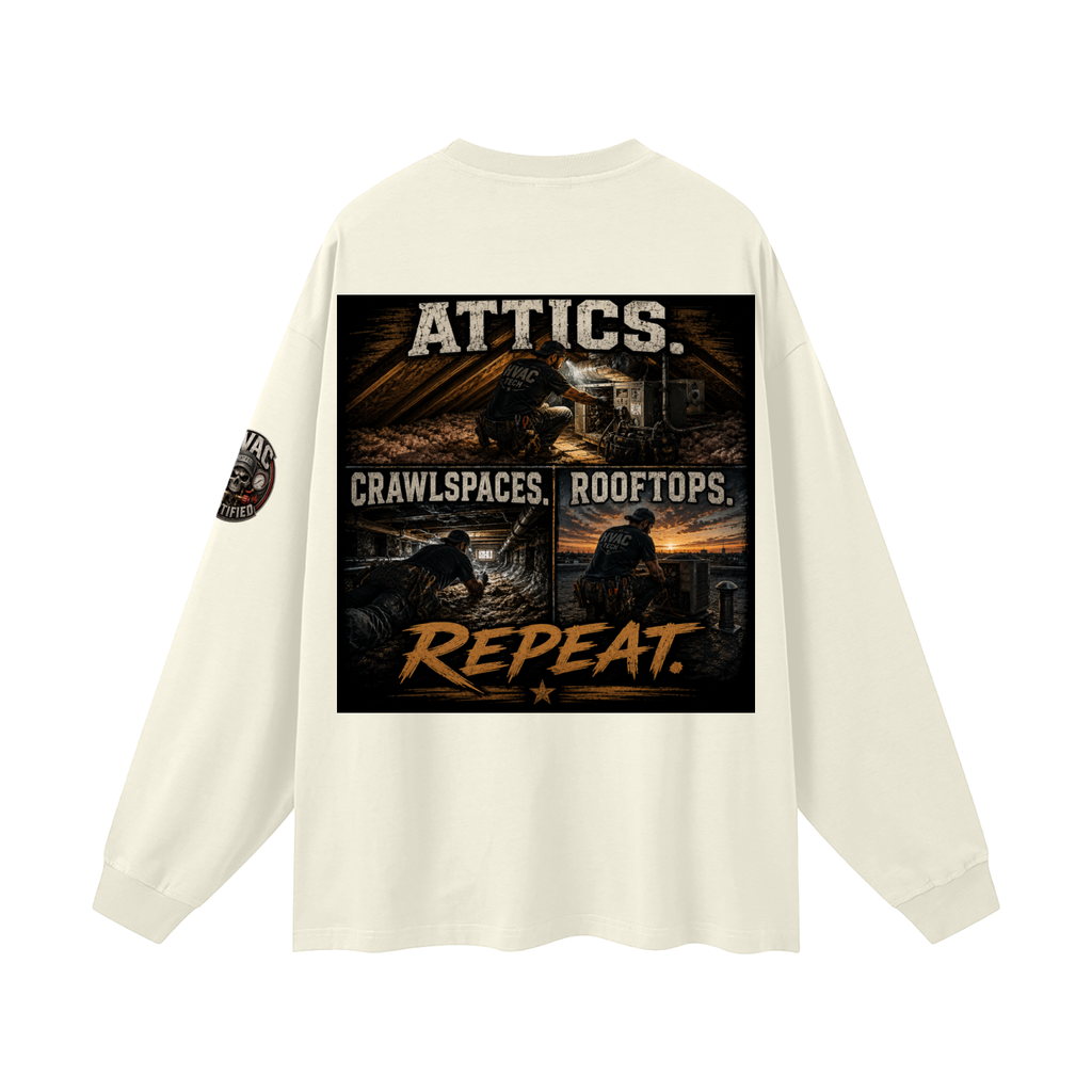 hvac shirt,hvac life,service technician,installer,crawlspace,attic work,rooftop unit,blue collar,trade apparel,Workwear