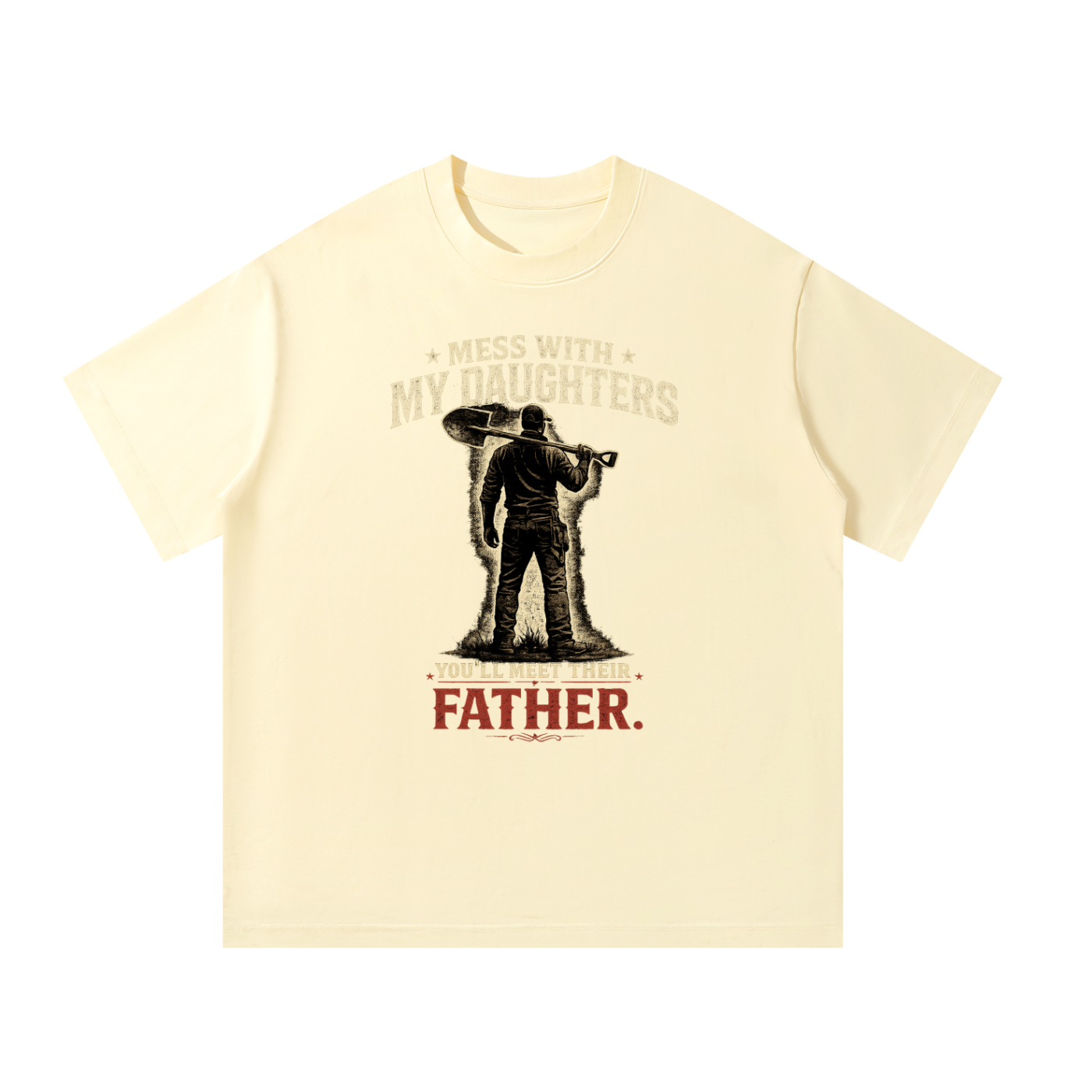 Girl Dad Warning — Unisex Oversized Tee