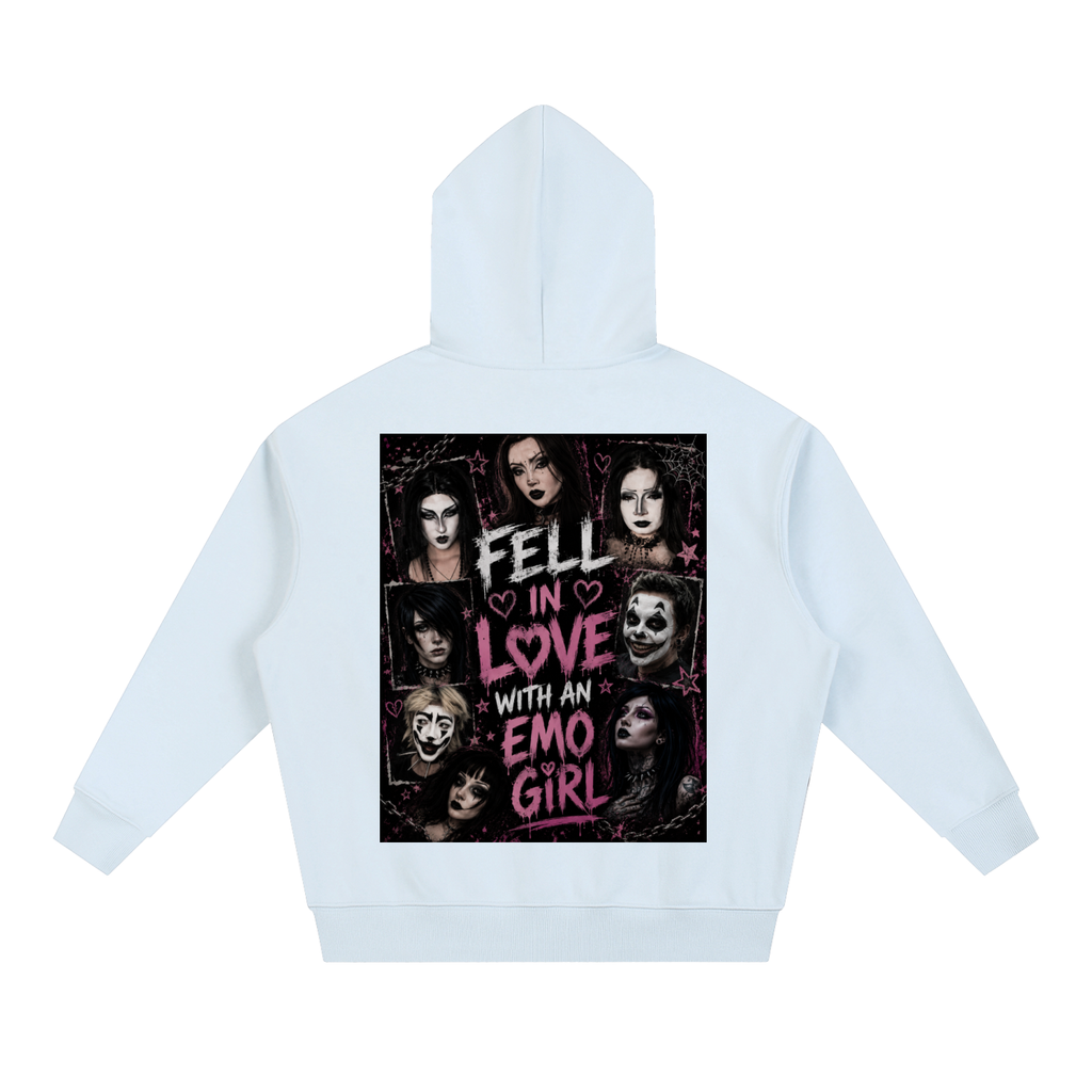 Emo,Emo hoodie ,Gothic hoodie,Dark romance ,Midnight aesthetic,Garciagang,Punk fashion,Streetwear,Oversized hoodie,Drop shoulder hoodie