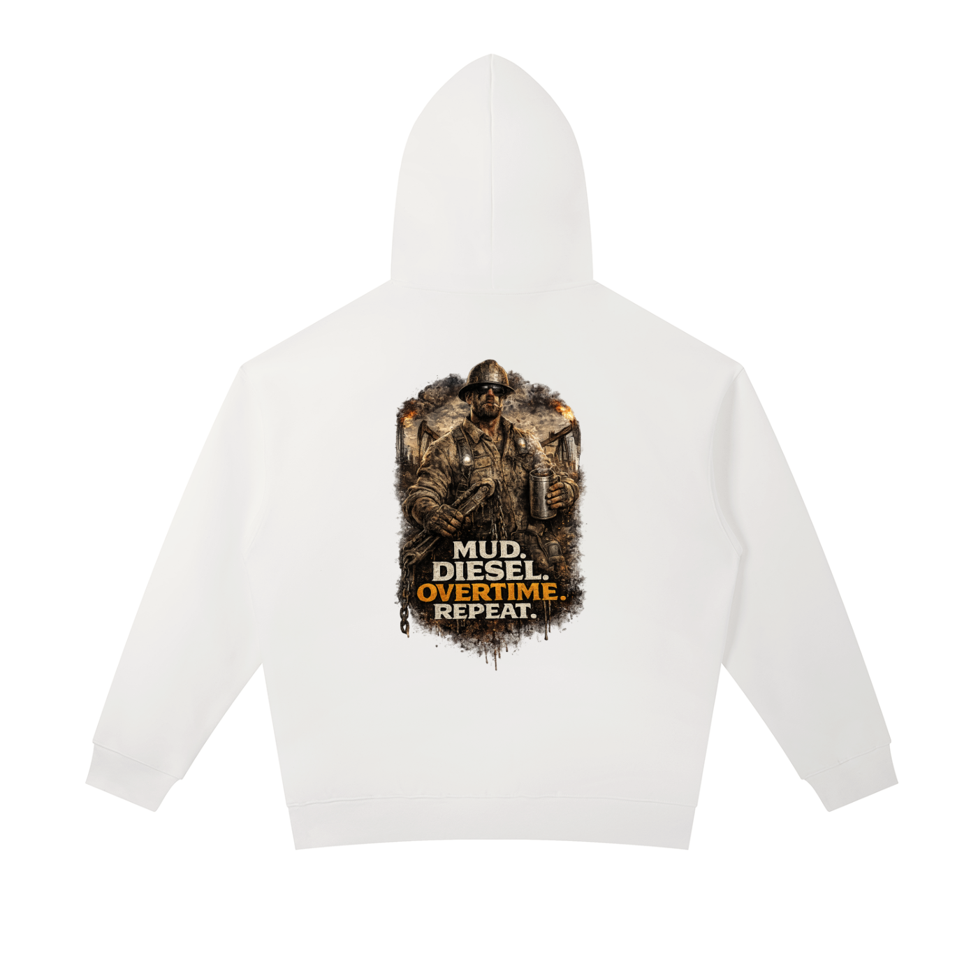 Mud. Diesel. Overtime. Repeat. — Essential Heavyweight Hoodie