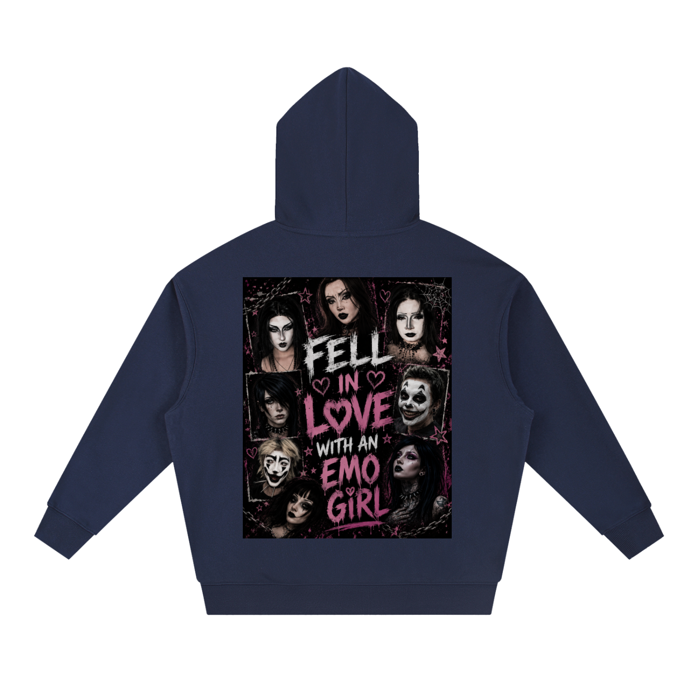 Emo,Emo hoodie ,Gothic hoodie,Dark romance ,Midnight aesthetic,Garciagang,Punk fashion,Streetwear,Oversized hoodie,Drop shoulder hoodie