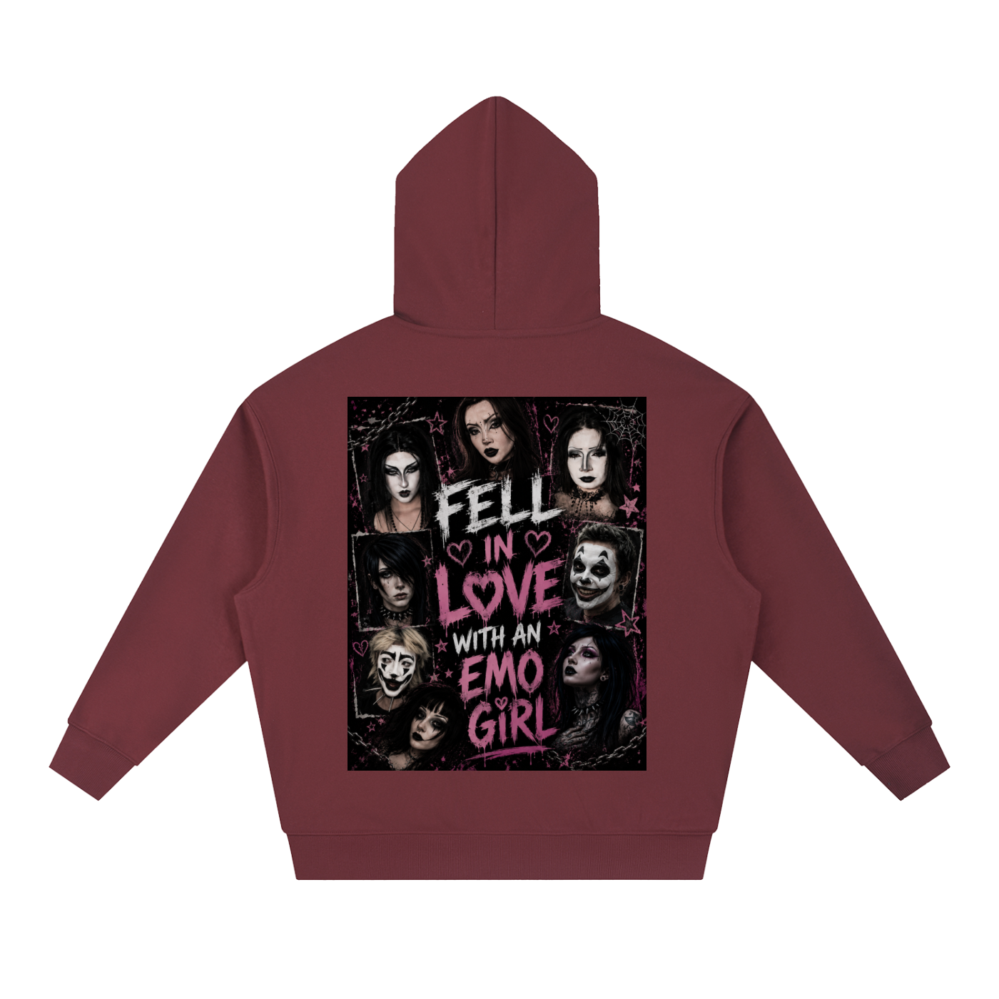 Emo,Emo hoodie ,Gothic hoodie,Dark romance ,Midnight aesthetic,Garciagang,Punk fashion,Streetwear,Oversized hoodie,Drop shoulder hoodie