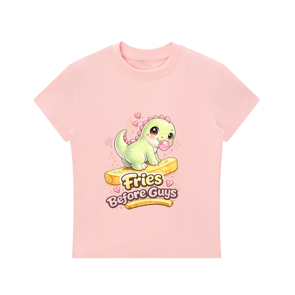 Niyehlie’s “Fries Before Guys” Essential Bodycon Tee | Garcia Girls Collection