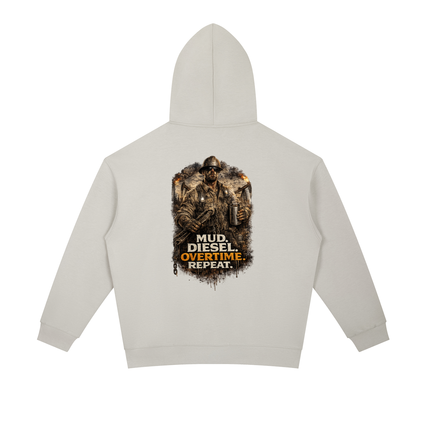 Mud. Diesel. Overtime. Repeat. — Essential Heavyweight Hoodie