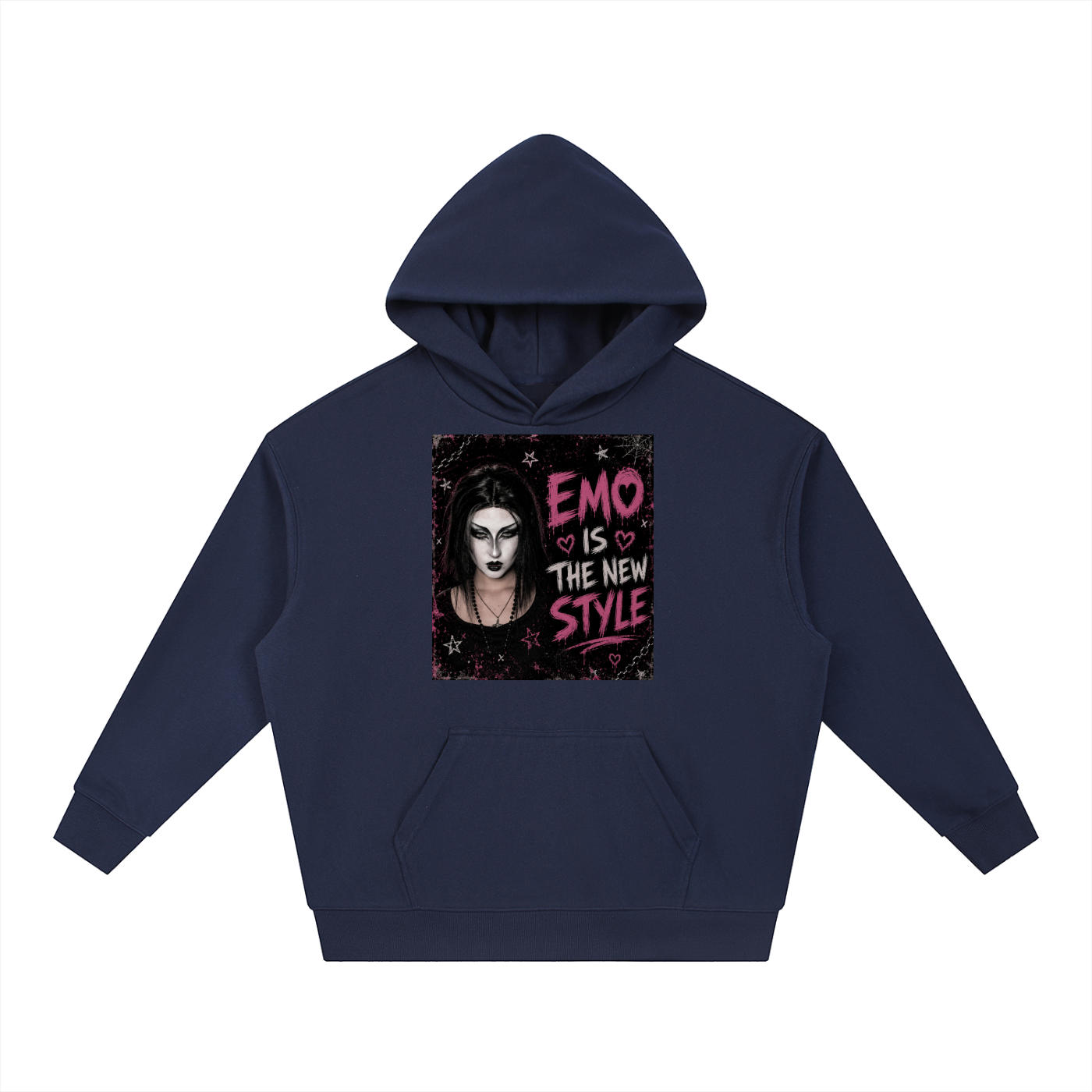 Emo,Emo hoodie ,Gothic hoodie,Dark romance ,Midnight aesthetic,Garciagang,Punk fashion,Streetwear,Oversized hoodie,Drop shoulder hoodie