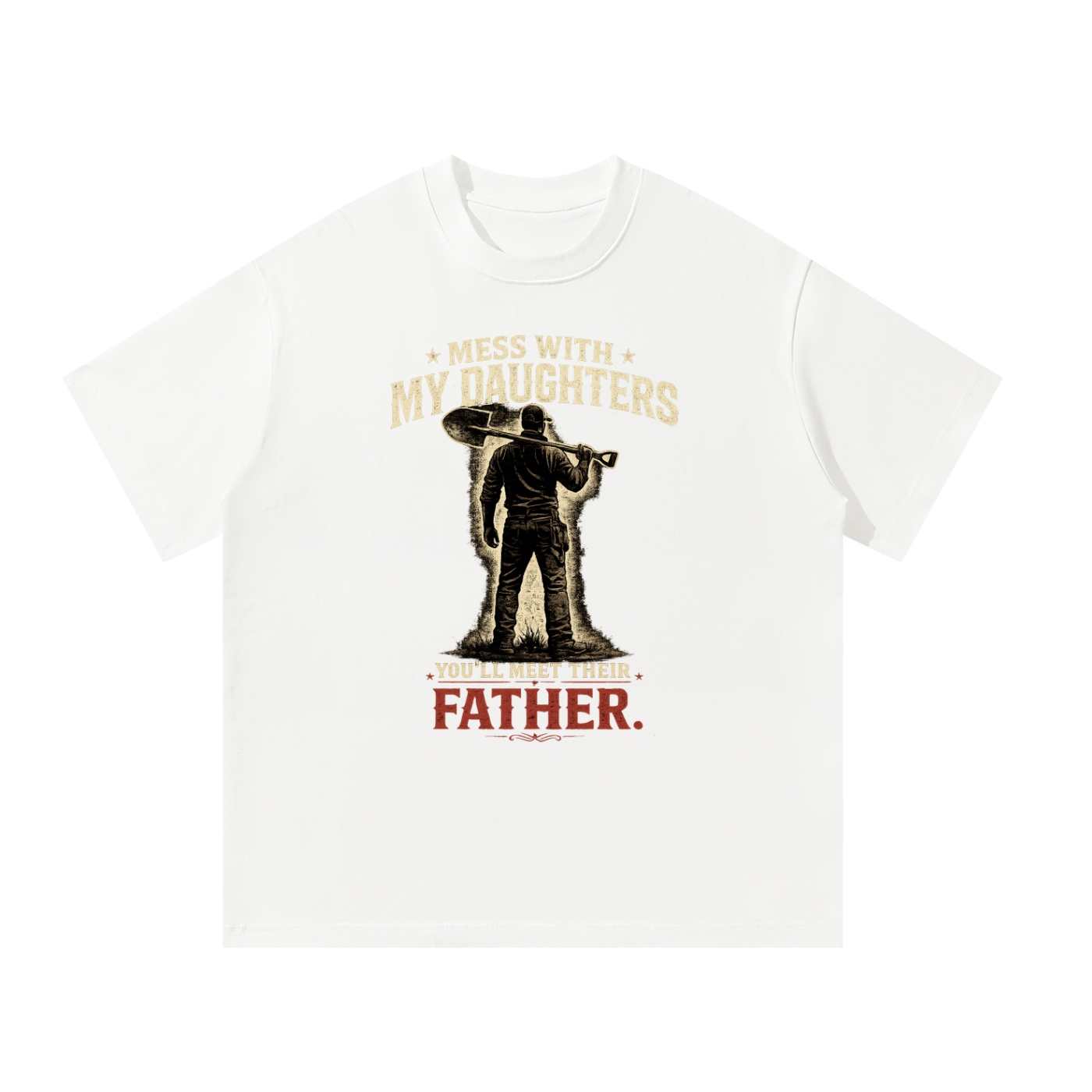 Girl Dad Warning — Unisex Oversized Tee