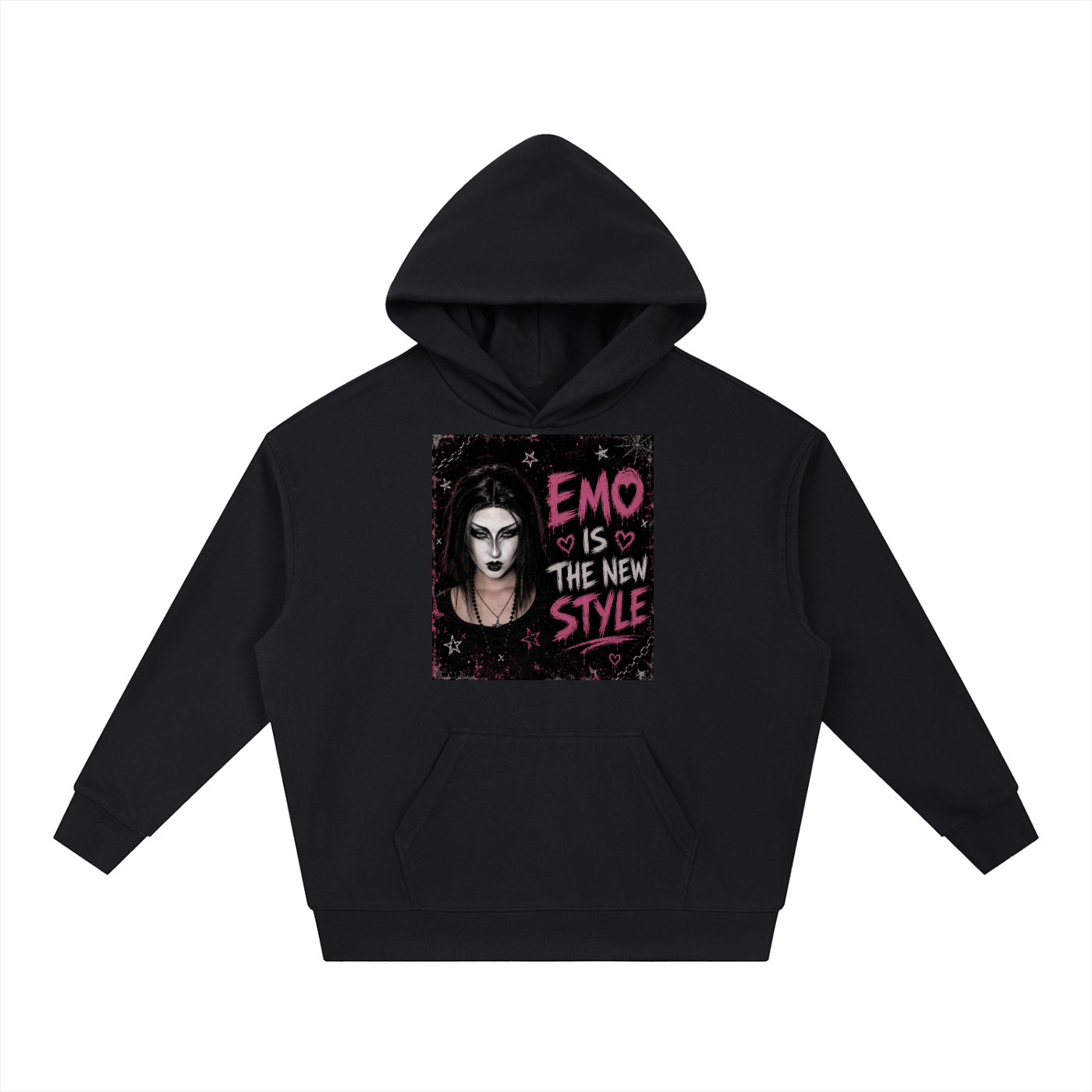 Emo,Emo hoodie ,Gothic hoodie,Dark romance ,Midnight aesthetic,Garciagang,Punk fashion,Streetwear,Oversized hoodie,Drop shoulder hoodie
