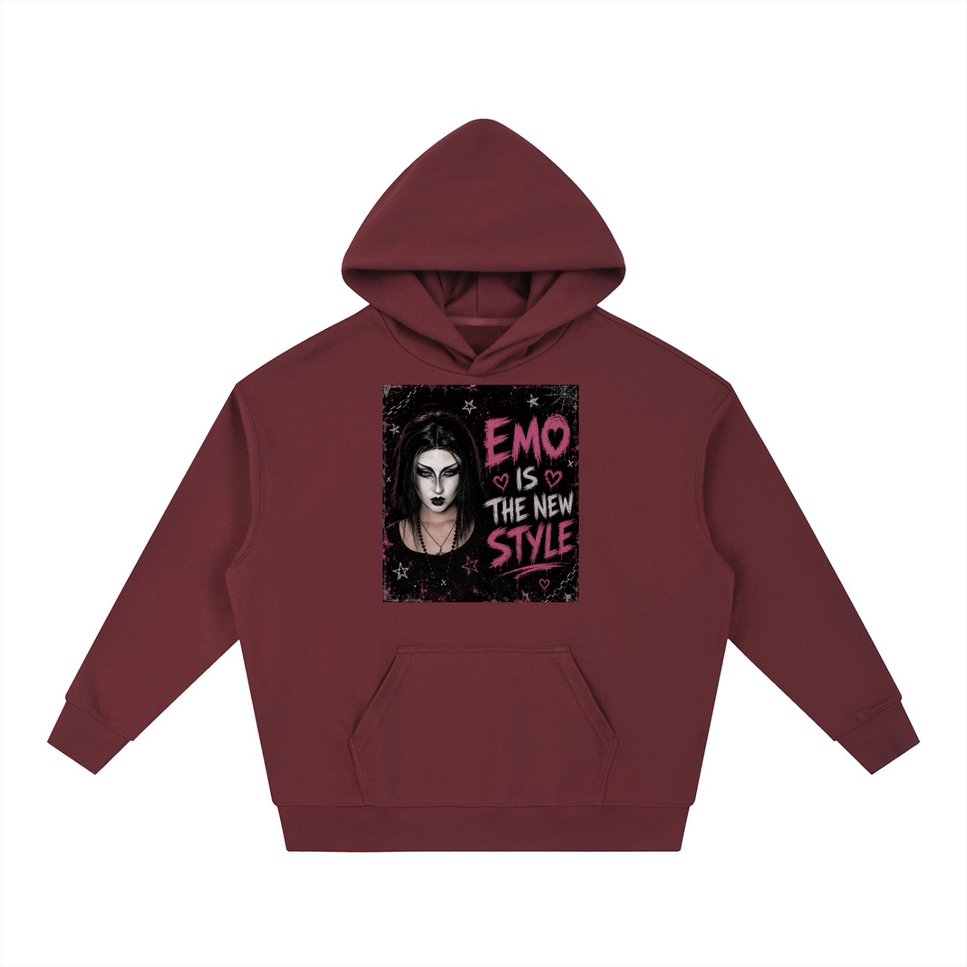 Emo,Emo hoodie ,Gothic hoodie,Dark romance ,Midnight aesthetic,Garciagang,Punk fashion,Streetwear,Oversized hoodie,Drop shoulder hoodie
