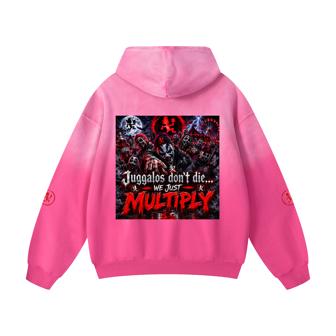 Juggalo,Horrorcore,Carnival horror,Goth,Dark streetwear,Underground,Edgy hoodie,Alternative fashion,Horror graphic,Spooky style