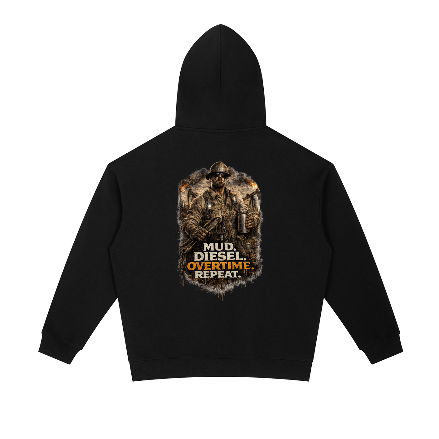 Mud. Diesel. Overtime. Repeat. — Essential Heavyweight Hoodie