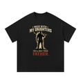 Girl Dad Warning — Unisex Oversized Tee