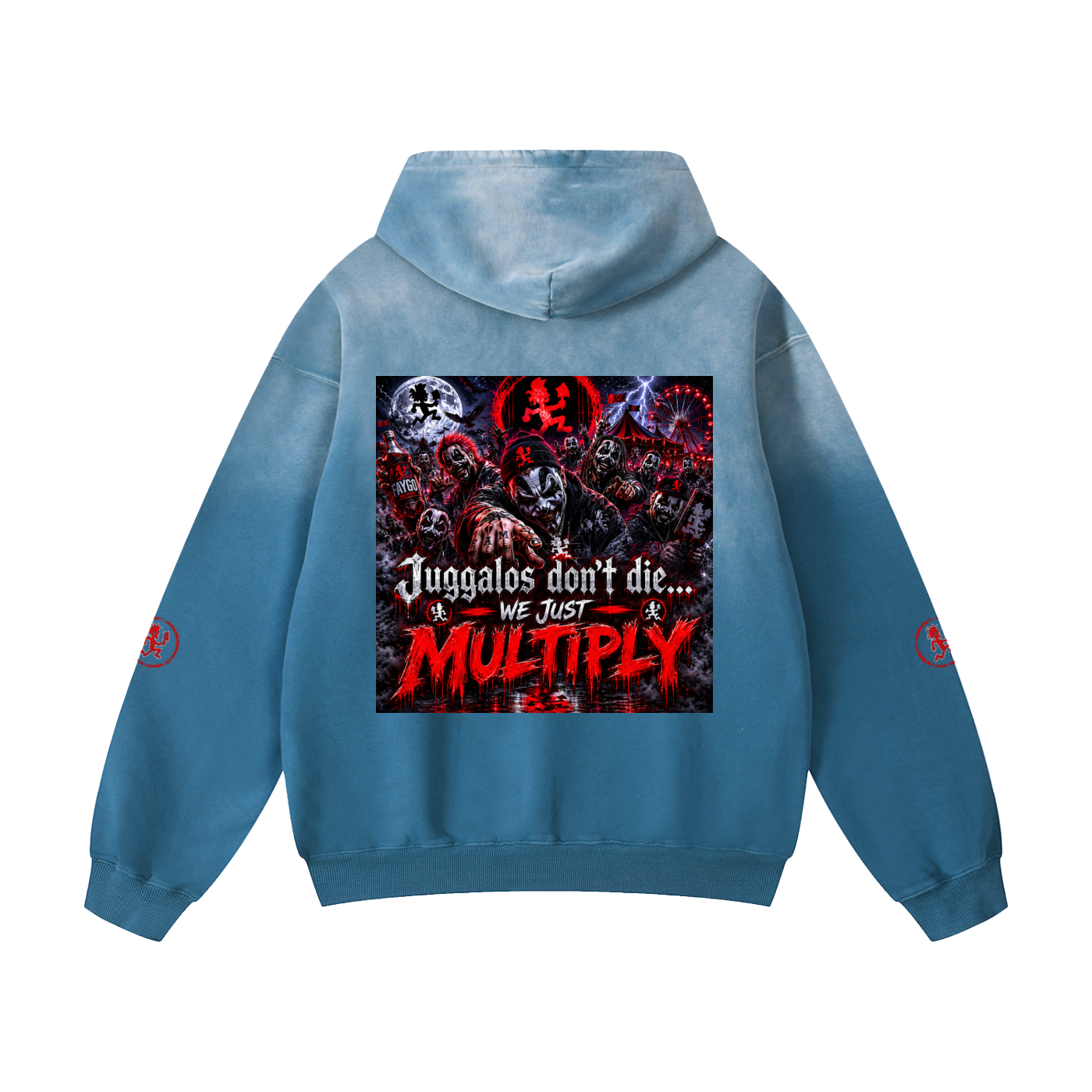 Juggalo,Horrorcore,Carnival horror,Goth,Dark streetwear,Underground,Edgy hoodie,Alternative fashion,Horror graphic,Spooky style
