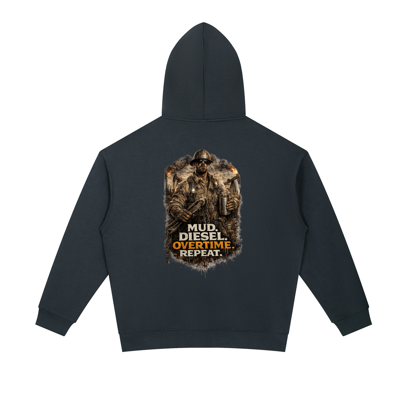 Mud. Diesel. Overtime. Repeat. — Essential Heavyweight Hoodie