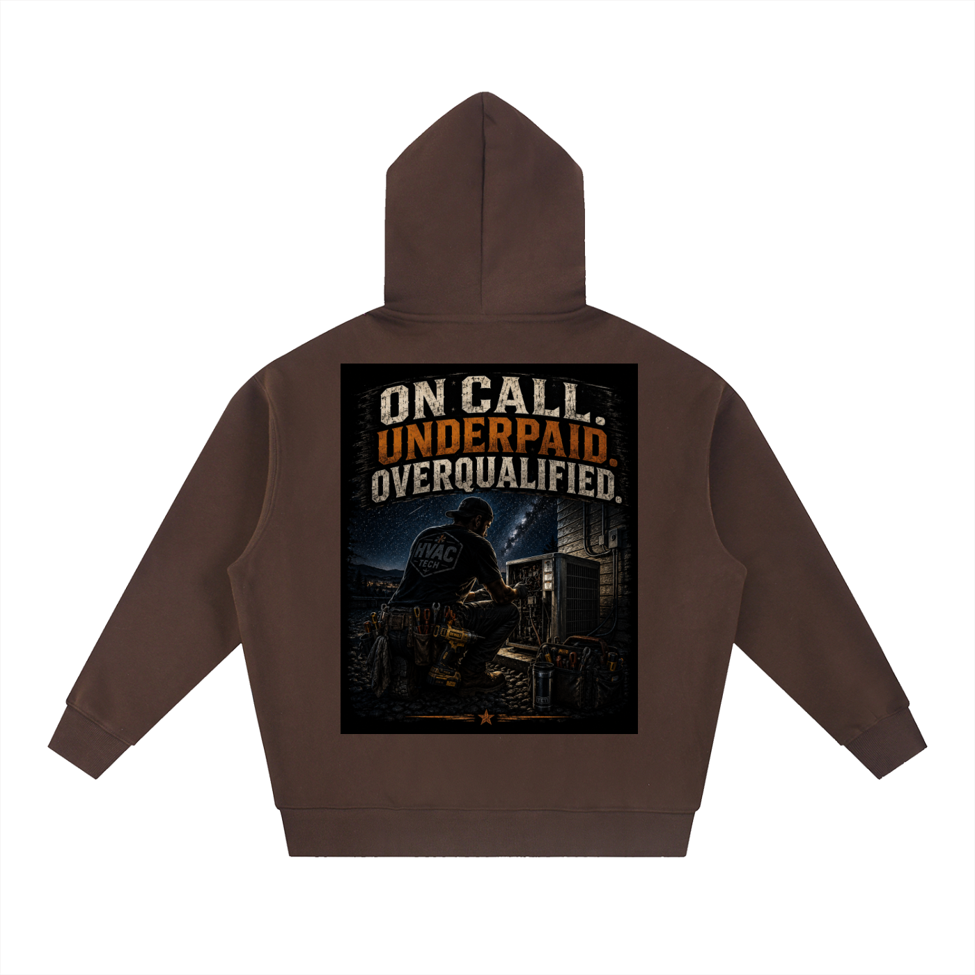 hvac,HVAC hoodie, on call,service technician,blue collar,tradesman,maintenance,refrigeration,dewalt,Installer